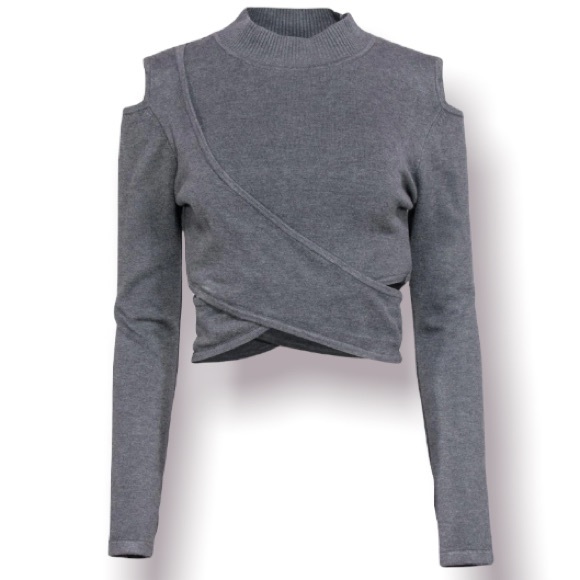 Jonathan Simkhai Sweaters - Jonathan Simkhai Cropped Wrap Detail Cutout Sweater Dress Top M